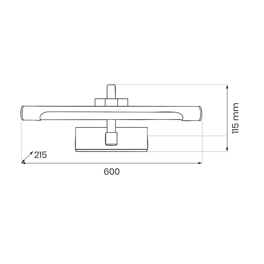 LED oświetlenie do lustra łazienkowego VINCI LED/15W/230V 60 cm IP44 czarne