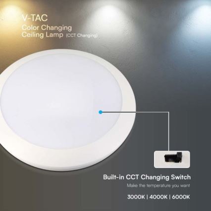 LED Oświetlenie łazienkowe z czujnikiem LED/20W/230V 3000/4000/6000K IP66 śr. 30 cm