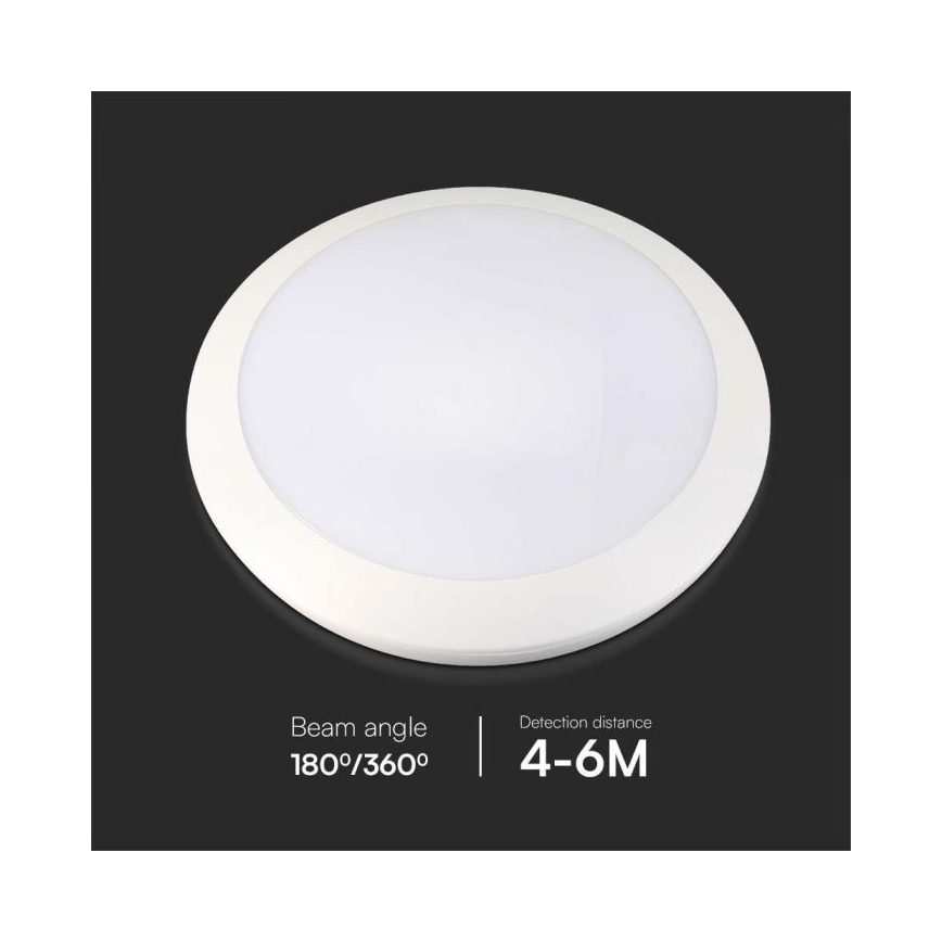 LED Oświetlenie łazienkowe z czujnikiem LED/20W/230V 3000/4000/6000K IP66 śr. 30 cm