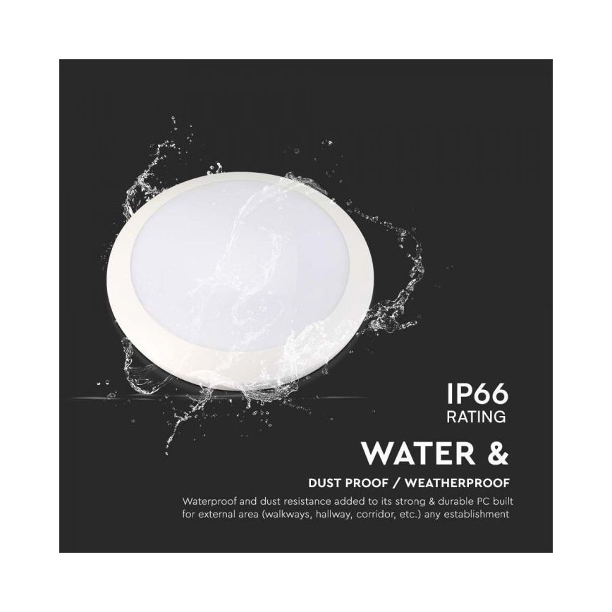 LED Oświetlenie łazienkowe z czujnikiem LED/20W/230V 3000/4000/6000K IP66 śr. 30 cm