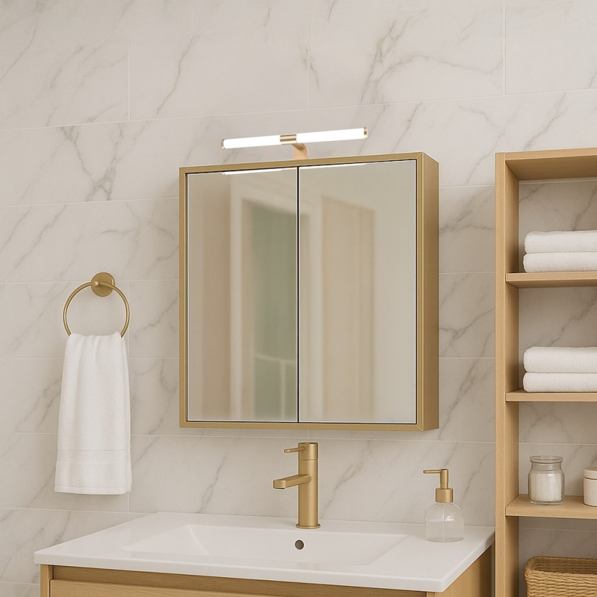 LED oświetlenie lustra łazienkowego 2 w 1 APA LED/6W/230V 40 cm IP44 złote