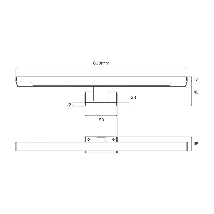 LED Oświetlenie lustra łazienkowego SHINE LED/13,8W/230V 60 cm IP44 złote
