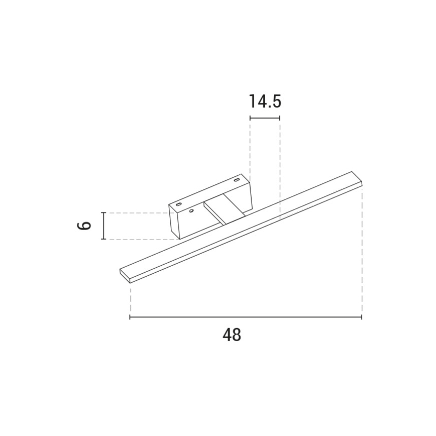 LED Oświetlenie lustra LED/10W/230V 3000K chrom błyszczący