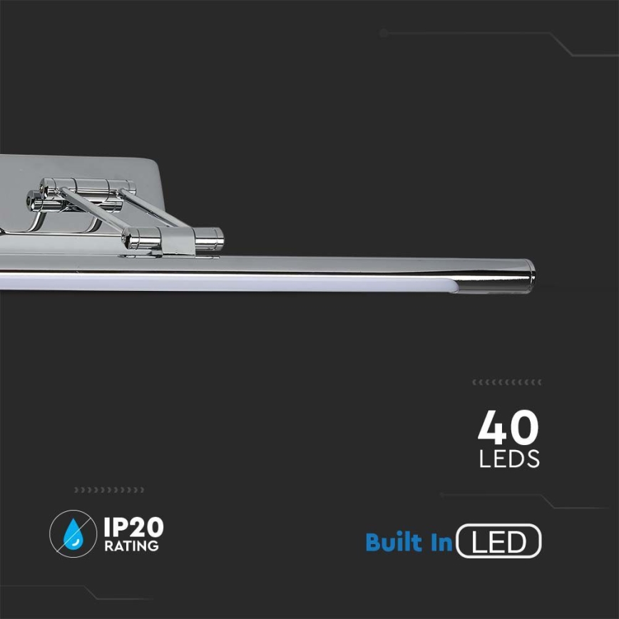 LED Oświetlenie lustra LED/9W/230V 3000K 50cm chrom błyszczący