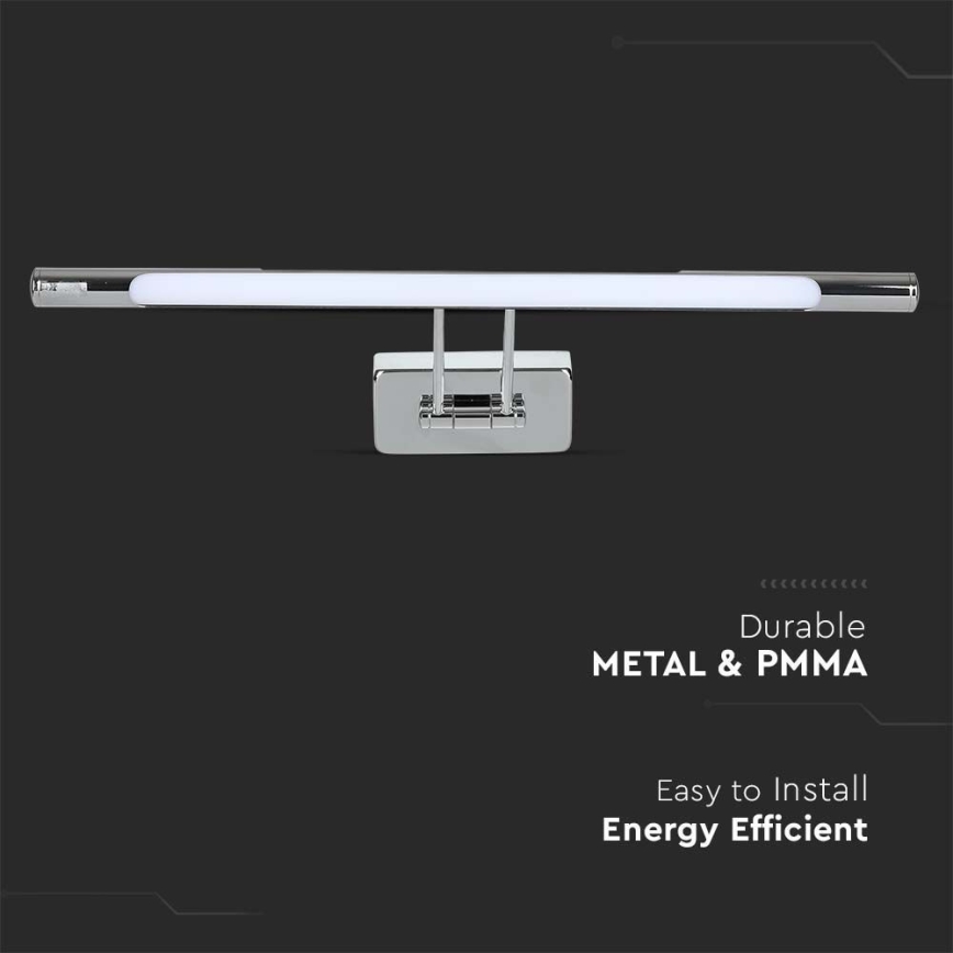 LED Oświetlenie lustra LED/9W/230V 3000K 50cm chrom błyszczący
