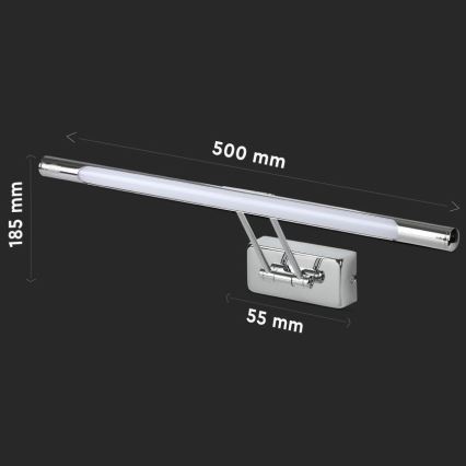 LED Oświetlenie lustra LED/9W/230V 3000K 50cm chrom błyszczący