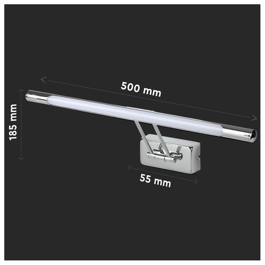 LED Oświetlenie lustra LED/9W/230V 3000K 50cm chrom błyszczący