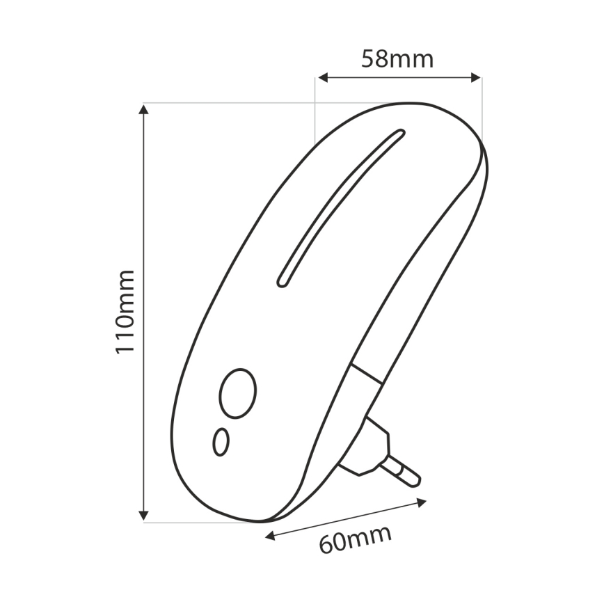 LED Oświetlenie nocne z czujnikiem LED/1W/230V biały