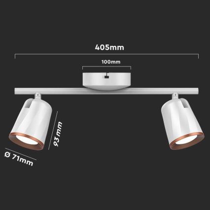 LED oświetlenie punktowe 2xLED/5W/230V 3000K białe