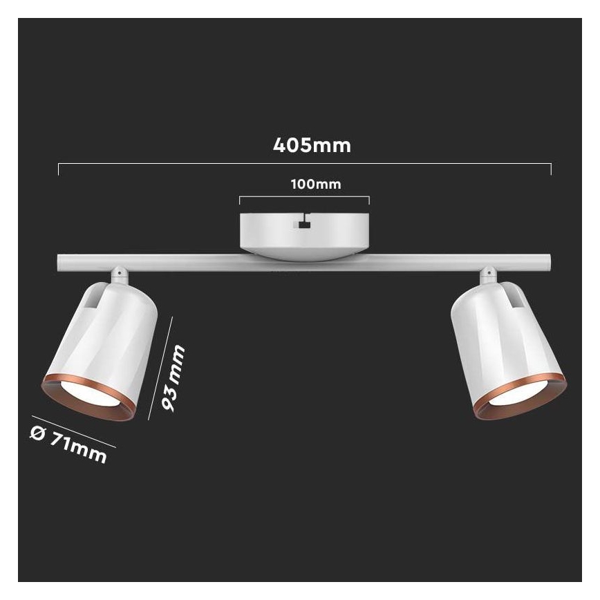 LED oświetlenie punktowe 2xLED/5W/230V 3000K białe