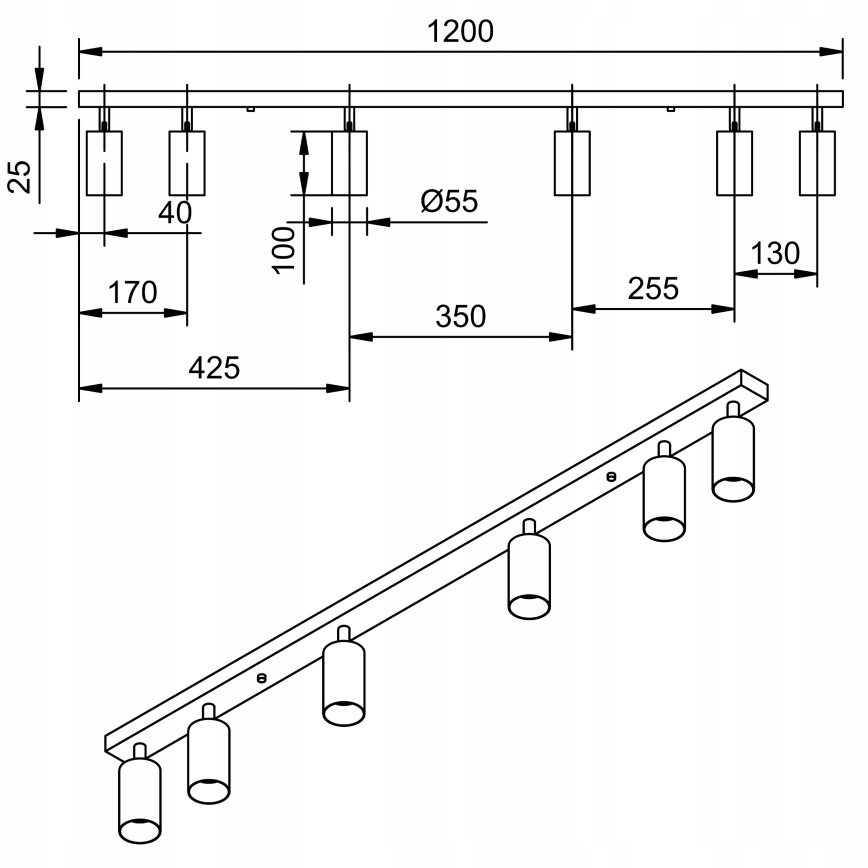LED Oświetlenie punktowe ANGIE 6xGU10/6W/230V białe