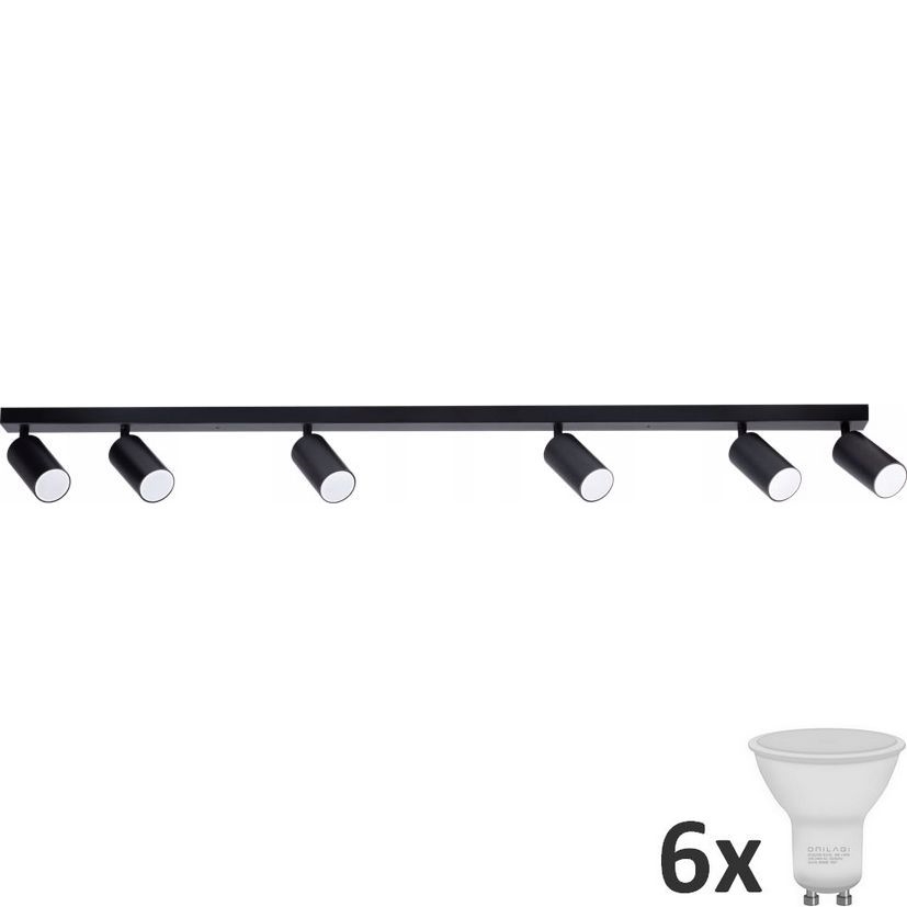 LED Oświetlenie punktowe ANGIE 6xGU10/6W/230V czarne