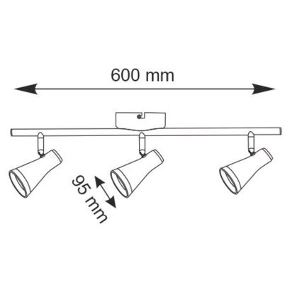 LED Oświetlenie punktowe BERG 3xLED/4,2W/230V czarne