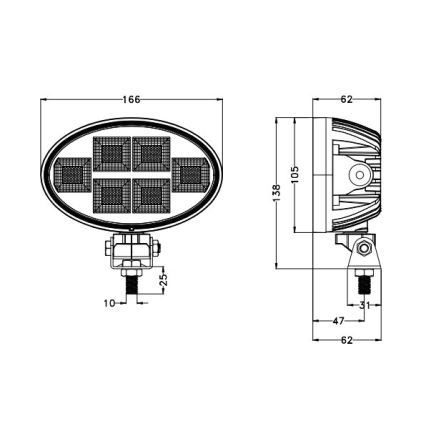 LED Oświetlenie punktowe do samochodu BLACK LED/150W/10-30V IP69 5700K owalny