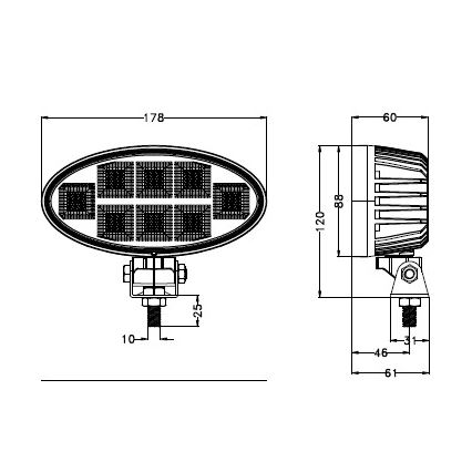 LED Oświetlenie punktowe do samochodu BLACK LED/160W/10-30V IP69 5700K owalny
