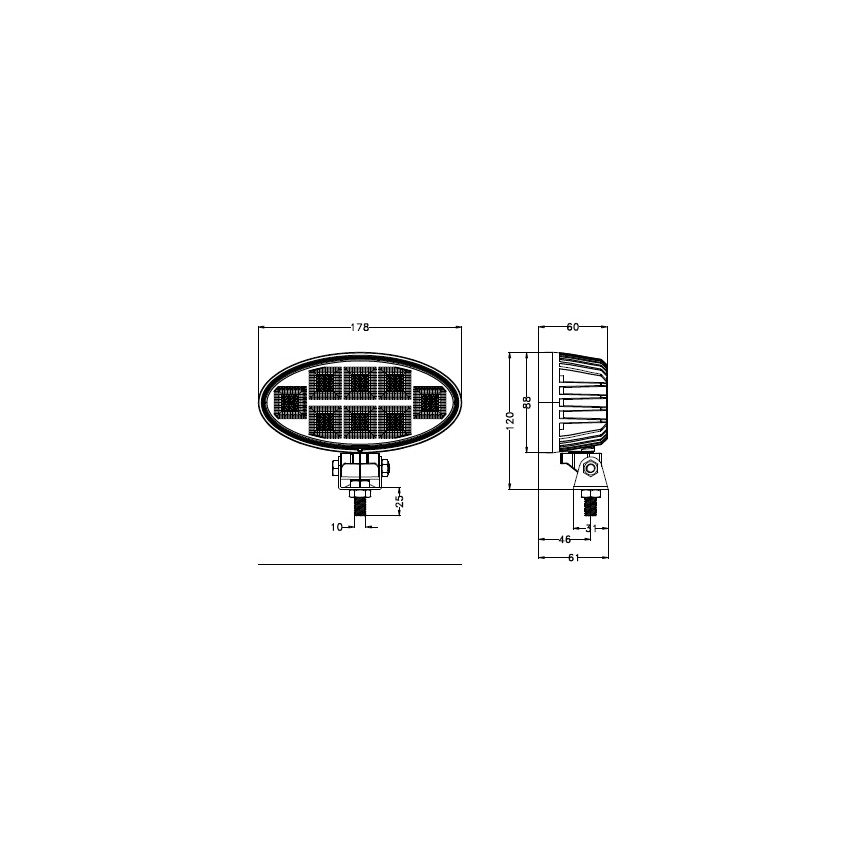 LED Oświetlenie punktowe do samochodu BLACK LED/160W/10-30V IP69 5700K owalny