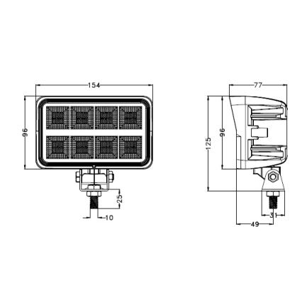 LED Oświetlenie punktowe do samochodu BLACK LED/160W/10-30V IP69 5700K prostokątny
