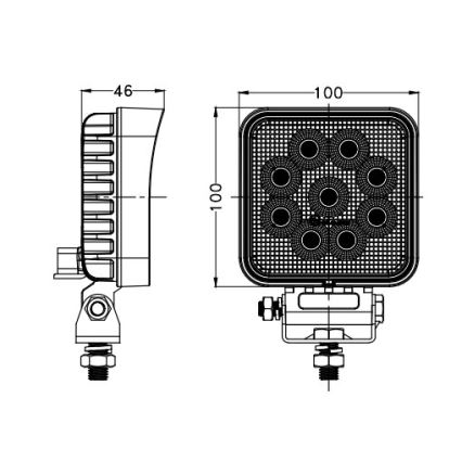 LED Oświetlenie punktowe do samochodu BLACK LED/36W/10-30V IP69 5700K kanciasty