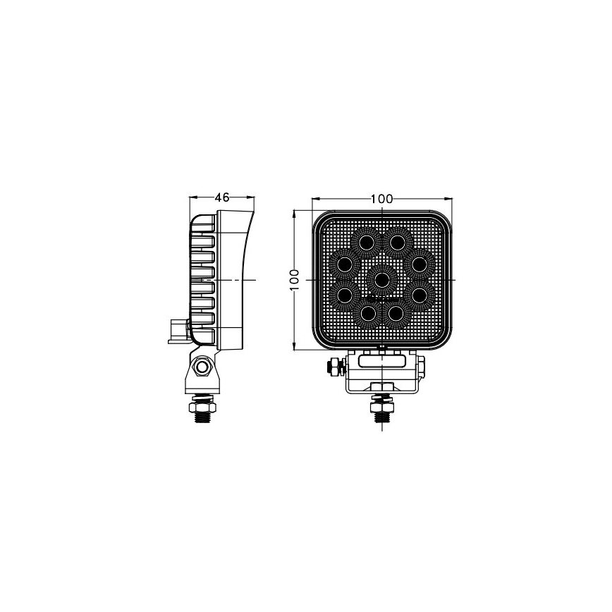 LED Oświetlenie punktowe do samochodu BLACK LED/36W/10-30V IP69 5700K kanciasty