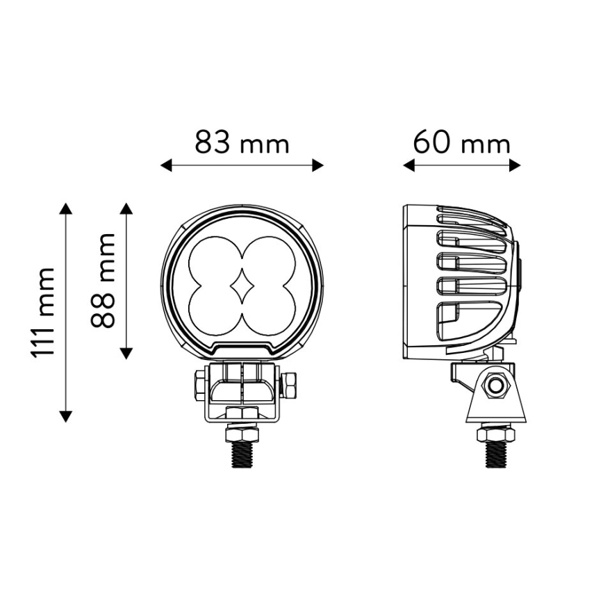 LED Oświetlenie punktowe do samochodu BLACK LED/40W/10-30V IP69 5700K okrągły