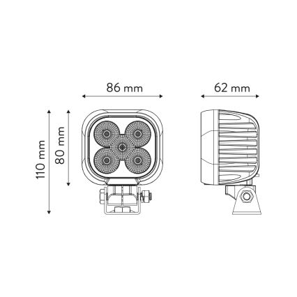 LED Oświetlenie punktowe do samochodu BLACK LED/50W/10-30V IP69 5700K kanciasty