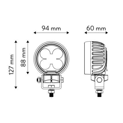 LED Oświetlenie punktowe do samochodu BLACK LED/50W/10-30V IP69 5700K okrągły