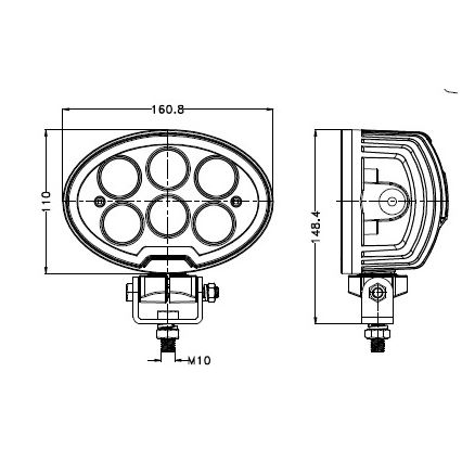 LED Oświetlenie punktowe do samochodu BLACK LED/60W/10-30V IP69 5700K owalny