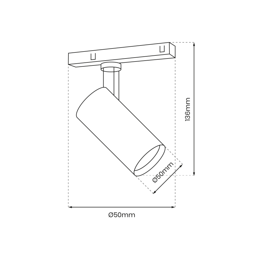 LED Oświetlenie punktowe do systemu szynowego MAGNETIC TRACK LED/10W/48V 3000K czarne