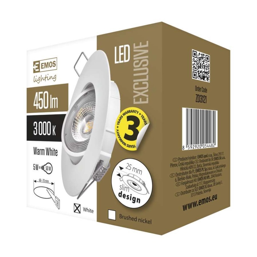 LED Oświetlenie punktowe Exclusive LED/5W/230V 3000 K