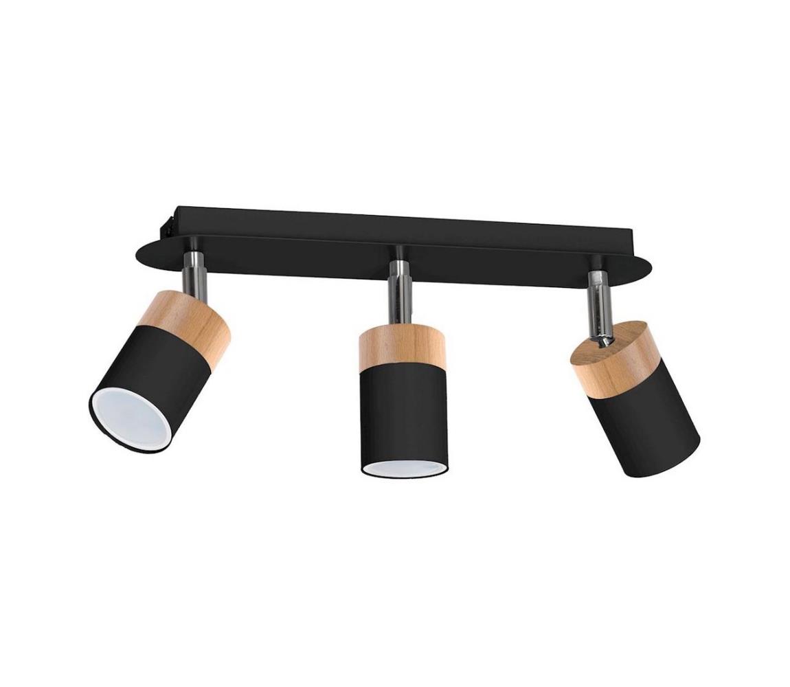LED Oświetlenie punktowe JOKER BLACK WOOD 3xGU10/8W/230V