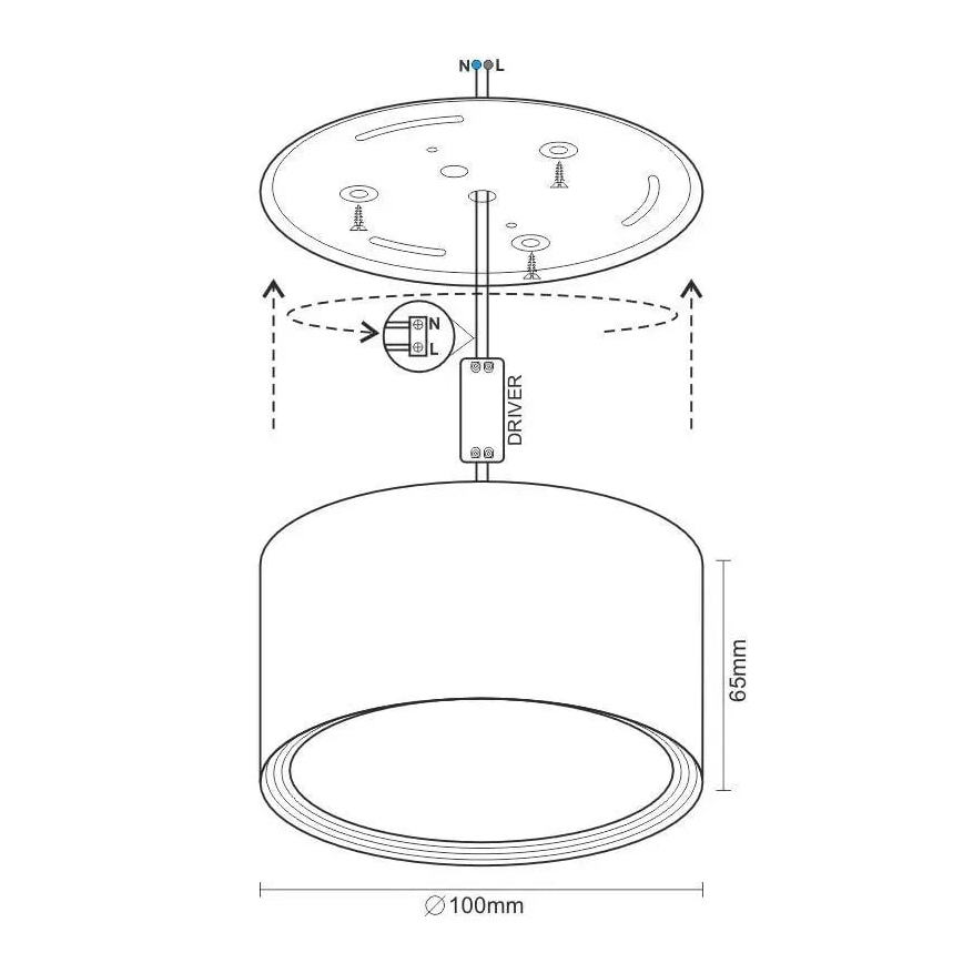 LED Oświetlenie punktowe LED/12W/230V 4000K śr. 10 cm białe