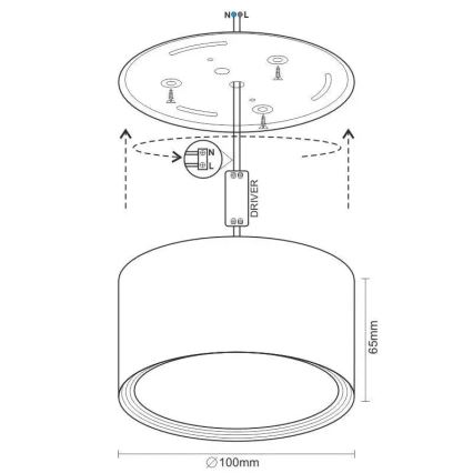 LED Oświetlenie punktowe LED/12W/230V 4000K śr. 10 cm czarne