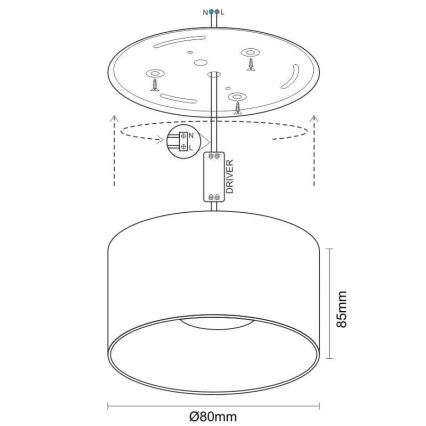 LED Oświetlenie punktowe LED/12W/230V 4000K śr. 8 cm białe