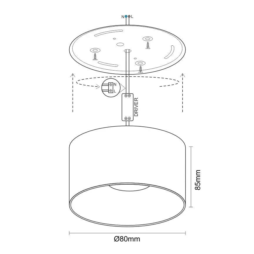 LED Oświetlenie punktowe LED/12W/230V 4000K śr. 8 cm białe