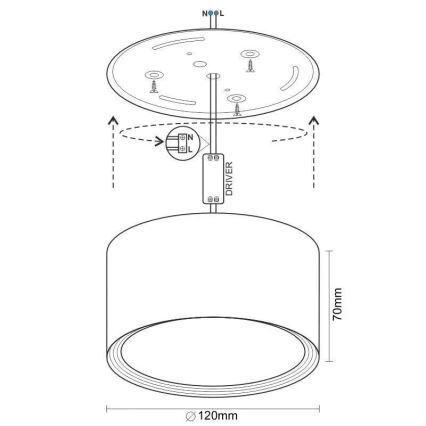 LED Oświetlenie punktowe LED/14W/230V 4000K śr. 12 cm białe