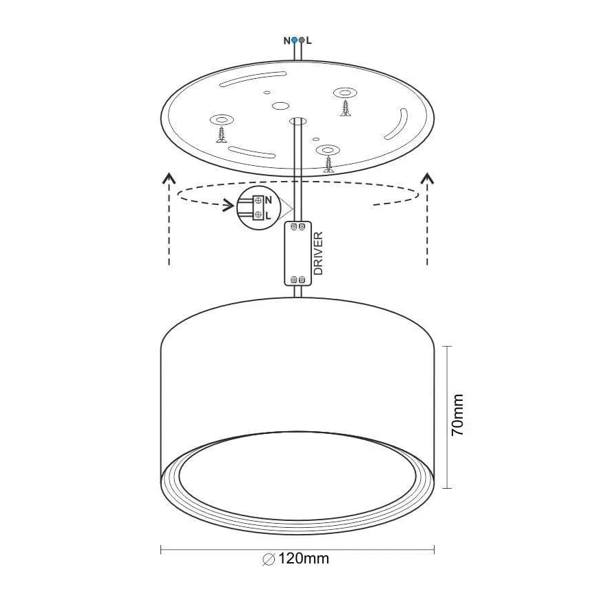LED Oświetlenie punktowe LED/14W/230V 4000K śr. 12 cm białe