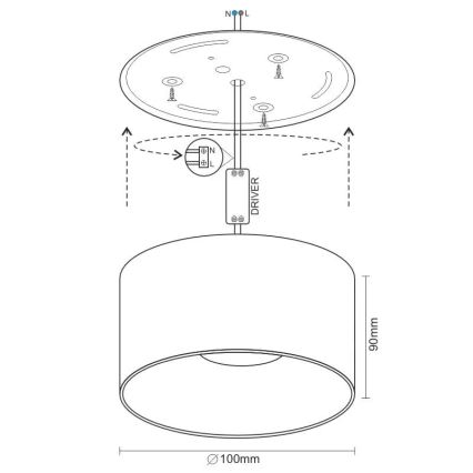 LED Oświetlenie punktowe LED/16W/230V 4000K śr. 10 cm czarne