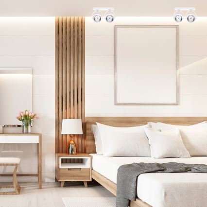 LED Oświetlenie punktowe LUGAR 2xAR111 - GU10/25W/230V