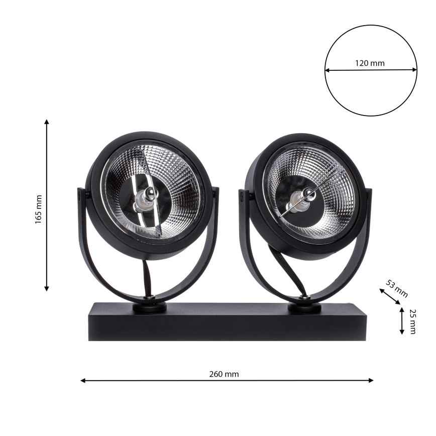 LED Oświetlenie punktowe LUGAR 2xAR111 - GU10/25W/230V