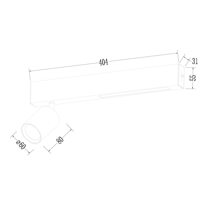 LED Oświetlenie punktowe MAGNET LED/5W/230V + 1xGU10/60W 3000/4000K czarny