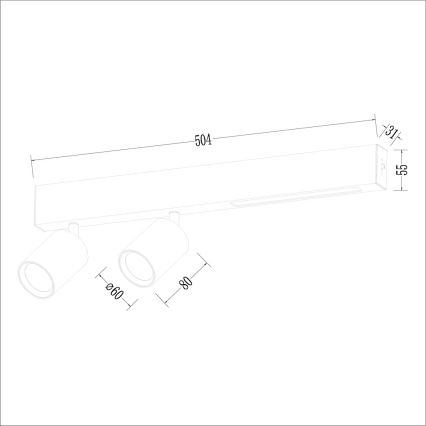LED Oświetlenie punktowe MAGNET LED/5W/230V + 2xGU10/60W 3000/4000K biały