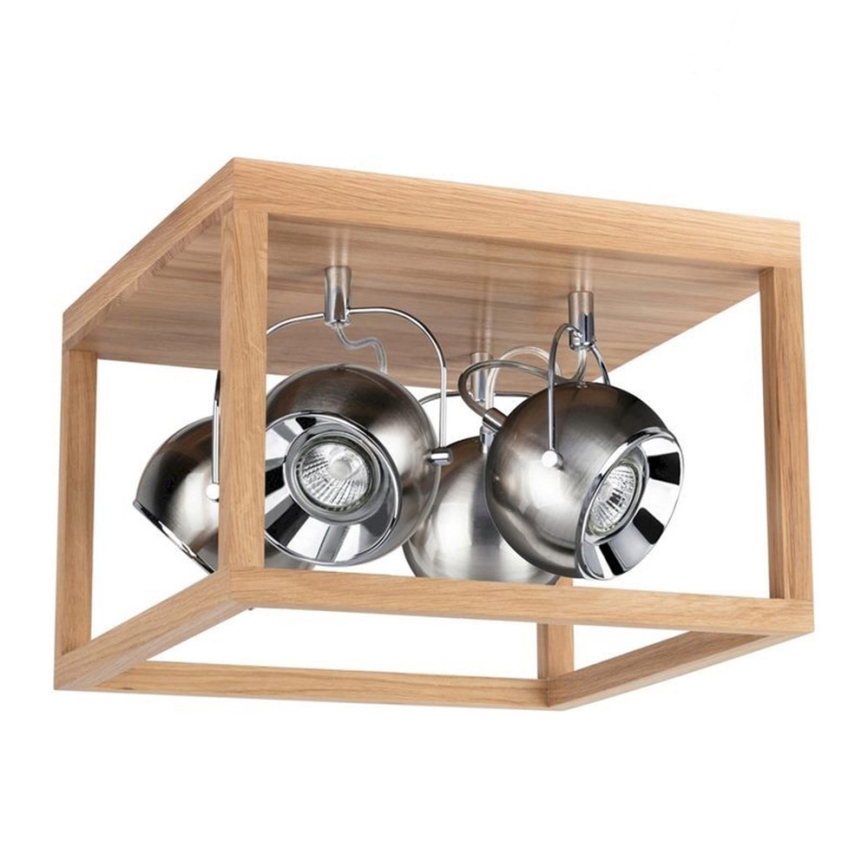 LED Oświetlenie punktowe ROY 4xGU10/5W/230V dąb matowy