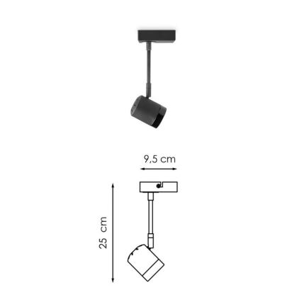 LED Oświetlenie punktowe ściemnialne MANU 1xGU10/5,8W/230V czarny