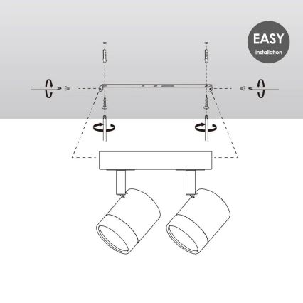 LED Oświetlenie punktowe ściemnialne MANU 2xGU10/5,8W/230V biały