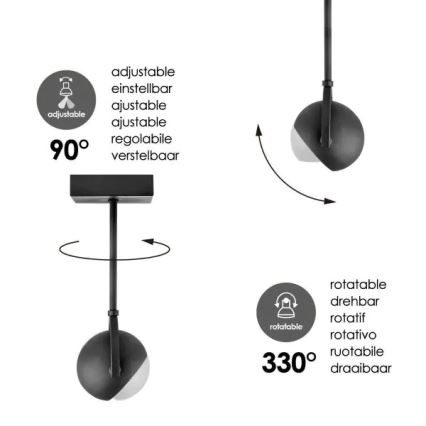 LED Oświetlenie punktowe ściemnialne NOP 1xGU10/5,8W/230V czarny