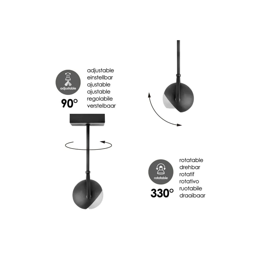 LED Oświetlenie punktowe ściemnialne NOP 1xGU10/5,8W/230V czarny
