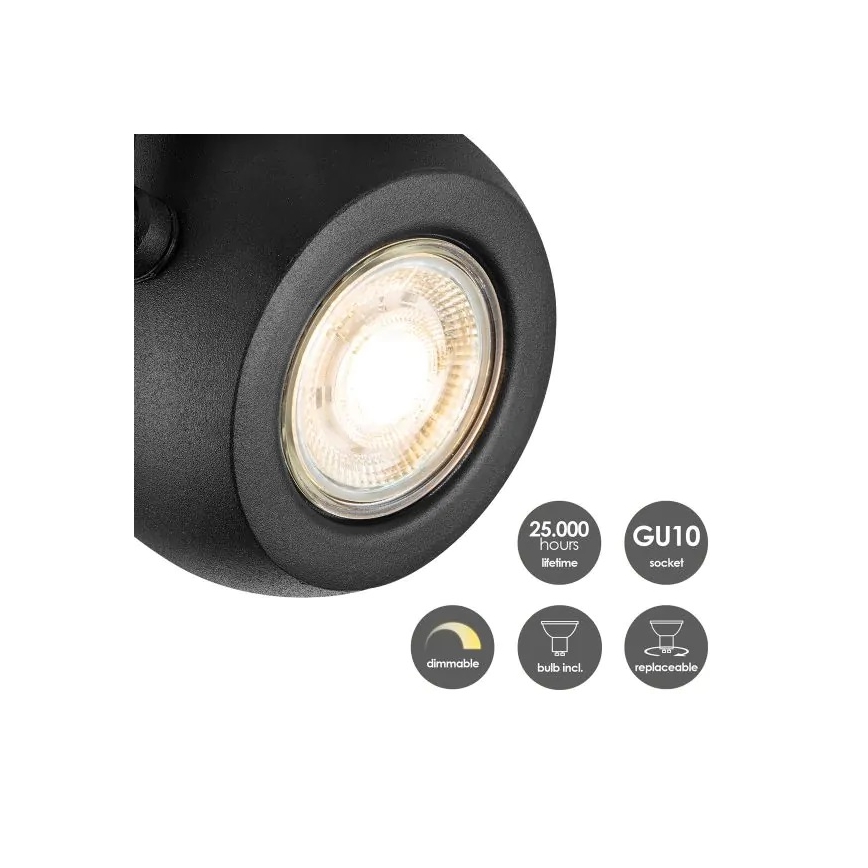 LED Oświetlenie punktowe ściemnialne NOP 1xGU10/5,8W/230V czarny
