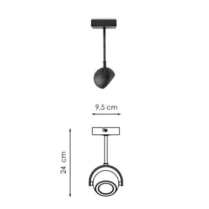 LED Oświetlenie punktowe ściemnialne NOP 1xGU10/5,8W/230V czarny