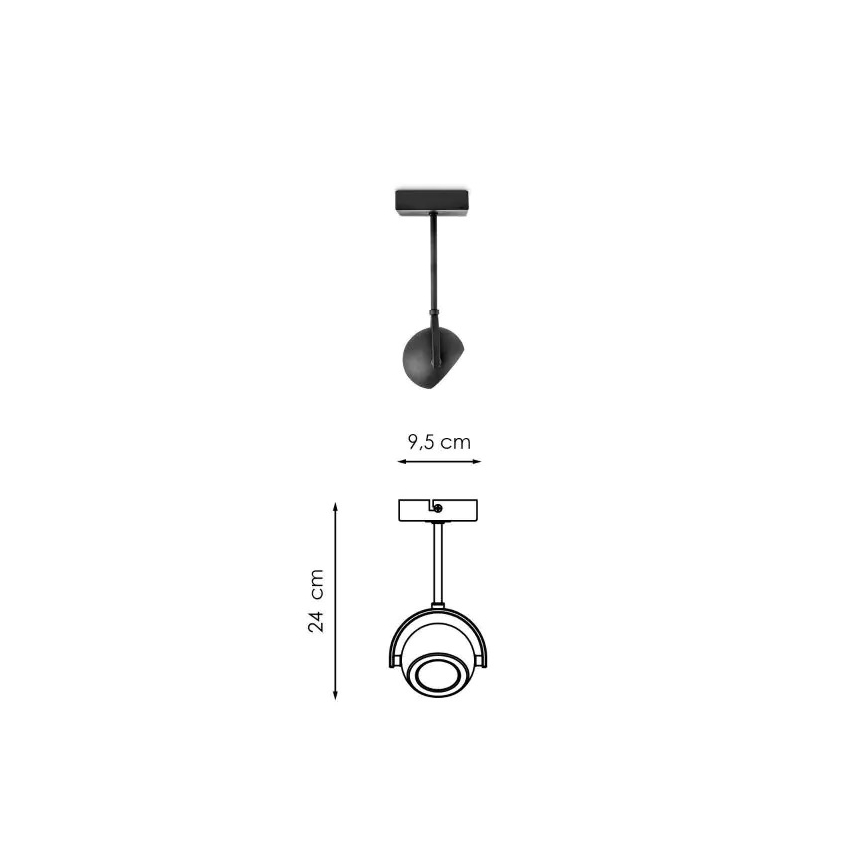 LED Oświetlenie punktowe ściemnialne NOP 1xGU10/5,8W/230V czarny