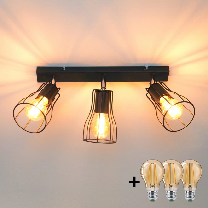 LED Oświetlenie punktowe TUBE II 3xE27/15W/230V czarny